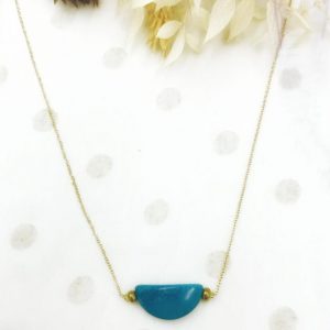 Collier turquoise - chaîne plaqué or